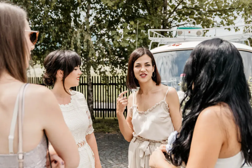Group of female friends in conversation