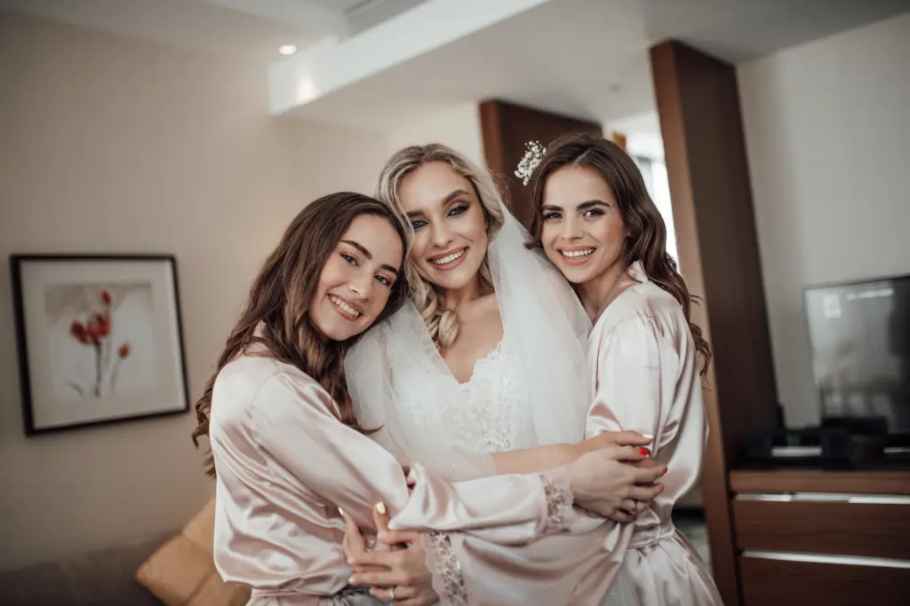 The Bride and Her Bridesmaids Radiating Happiness
